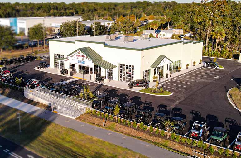 Top down Exterior facility with Outdoor Enthusiast Inventory in lot