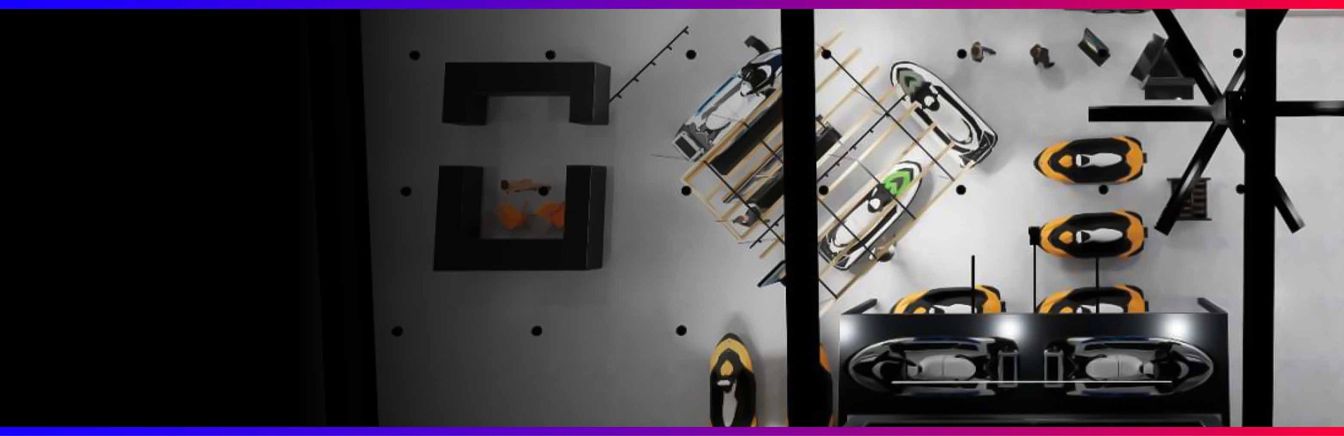 Interior top down view of Village Powersports showroom