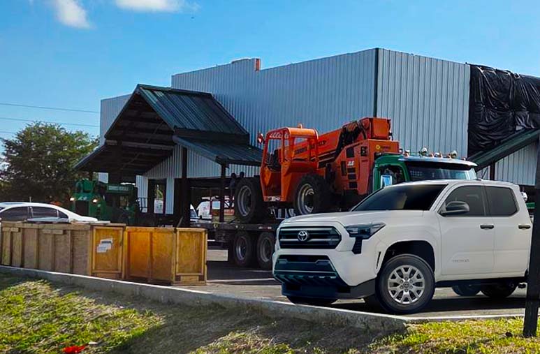 Village Powersports exterior building beginning of construction